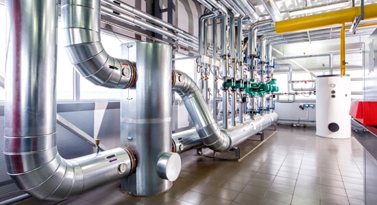 Commercial Boiler Engineering. Plant room boiler.
